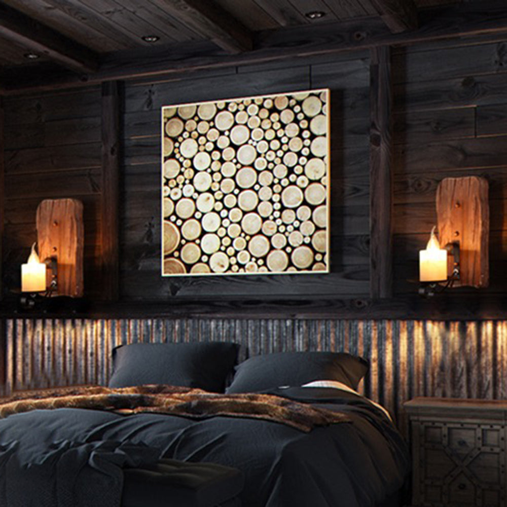 Epoch Wall Lamp Rectangular Vintage, Wood/Metal, Bedroom - Neutralighting