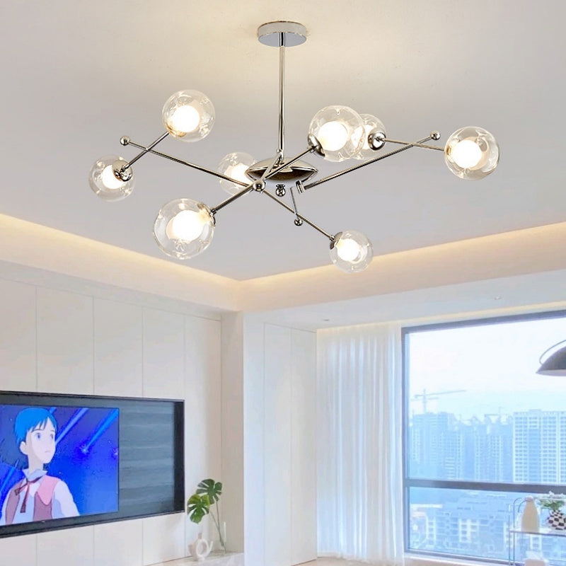 Valentina Modern LED Chandelier Chrome Glass Living Room/Bedroom - Neutralighting