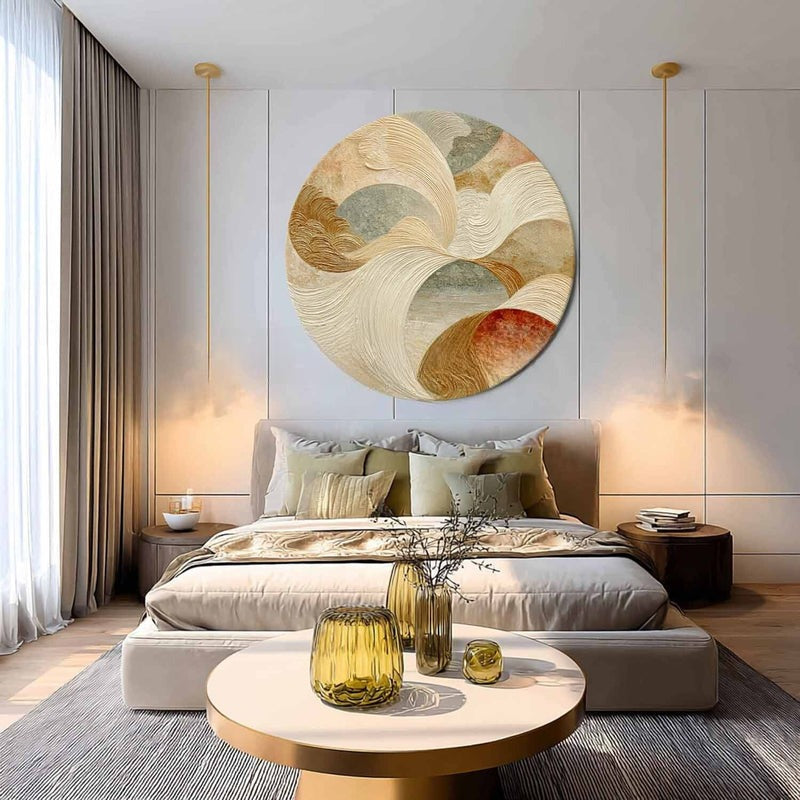 Wall Art Minimalist 3D Beige Textured