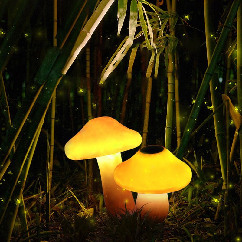 Ray Mushroom Outdoor Ground Light, Hardwired/Solar, Orange - Neutralighting