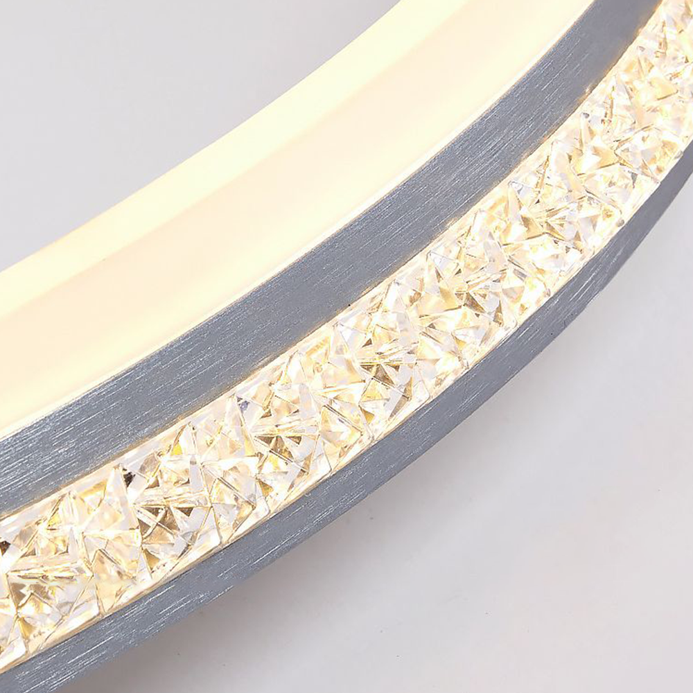 Arisha Modern Ring Metal/Acrylic Flush Mount Ceiling Lights, Silver - Neutralighting