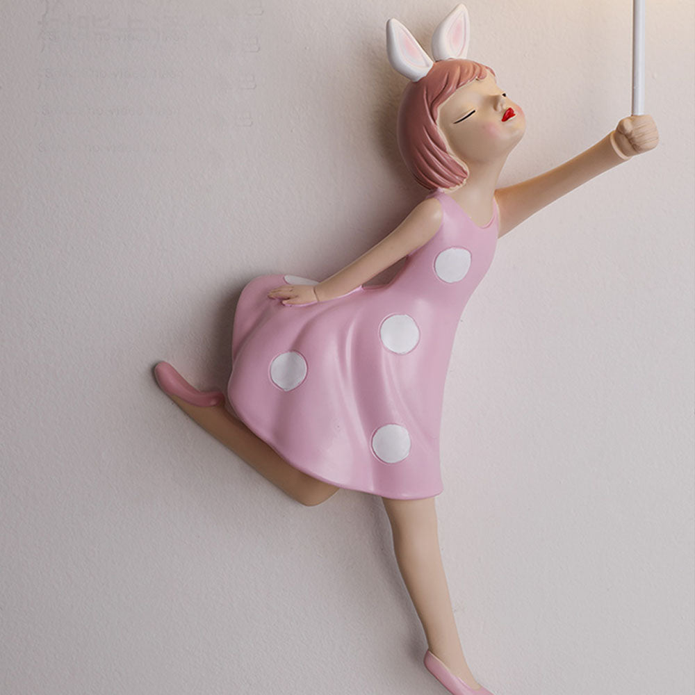 Arisha Modern Balloon/Girl Shape Acrylic Pink Wall Lamp - Neutralighting