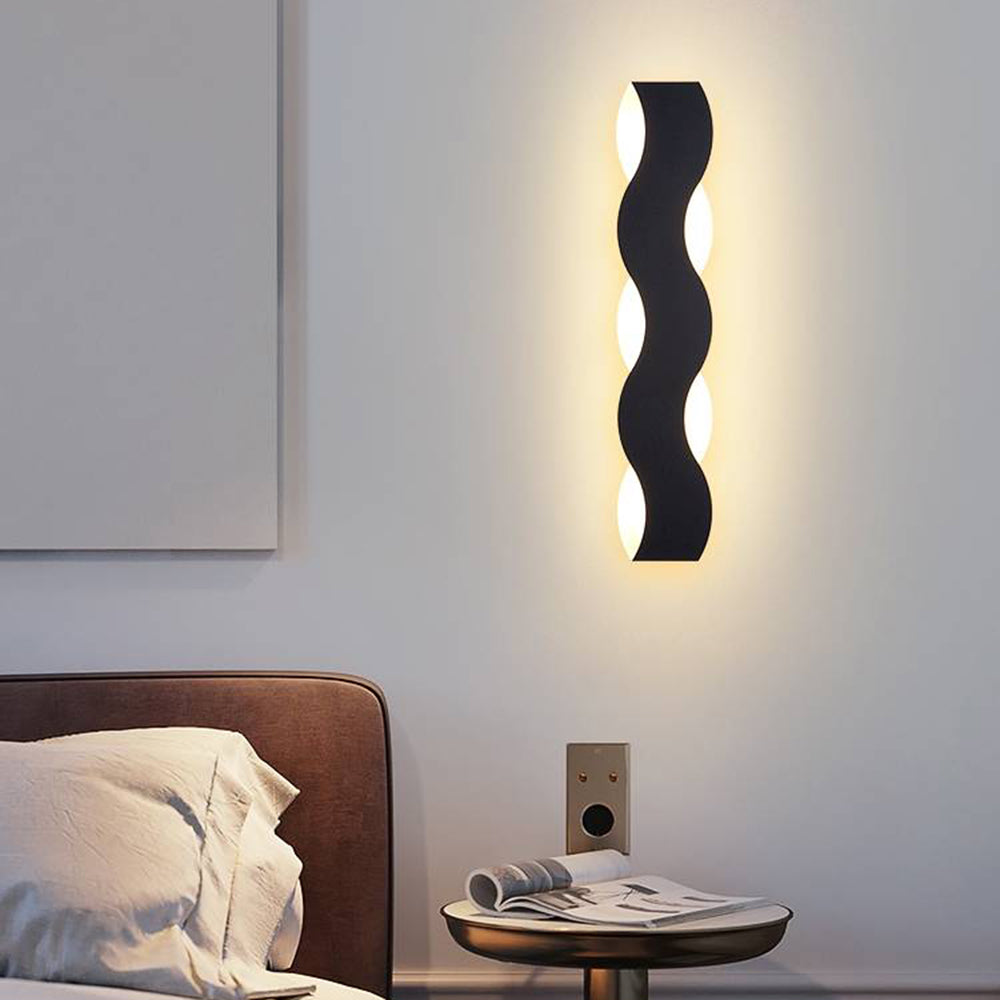 Arisha Modern Black & White Wave Wall Lamp Black, 3 Style - Neutralighting