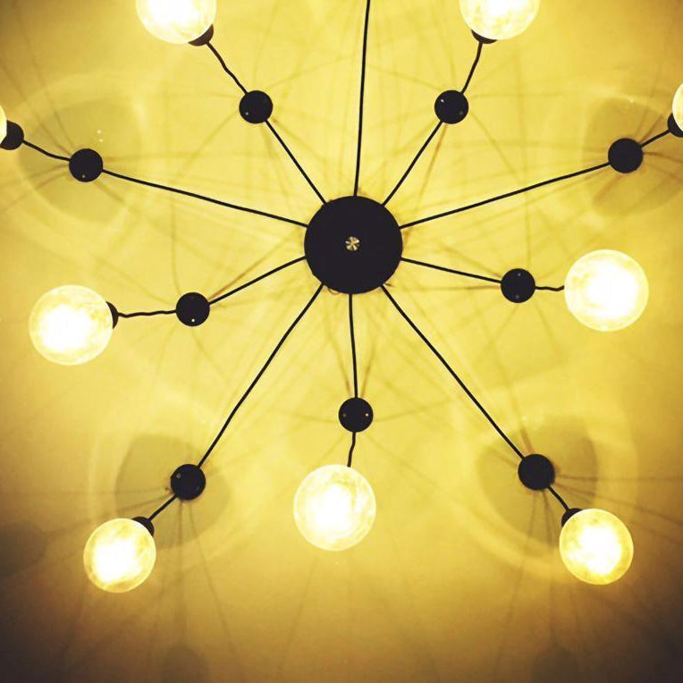 Silva Retro Country LED Spider Chandelier, Black/White - Neutralighting