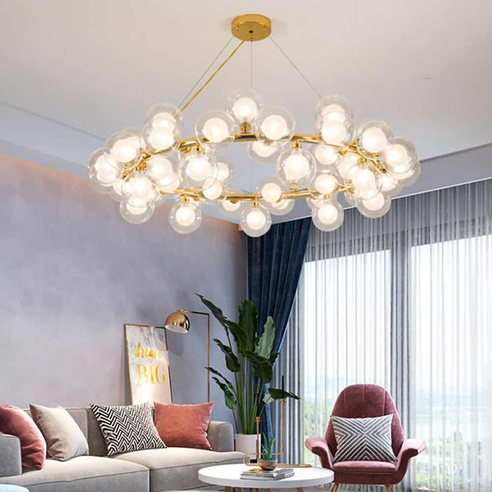 Valentina Modern Gold Bubble Pendant Light, Metal & Glass - Neutralighting