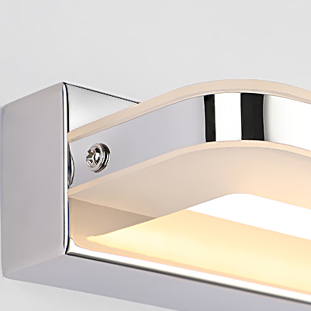 Arisha Nordic Linear Metal Mirror Front Wall Lamp, Chrome/Black - Neutralighting