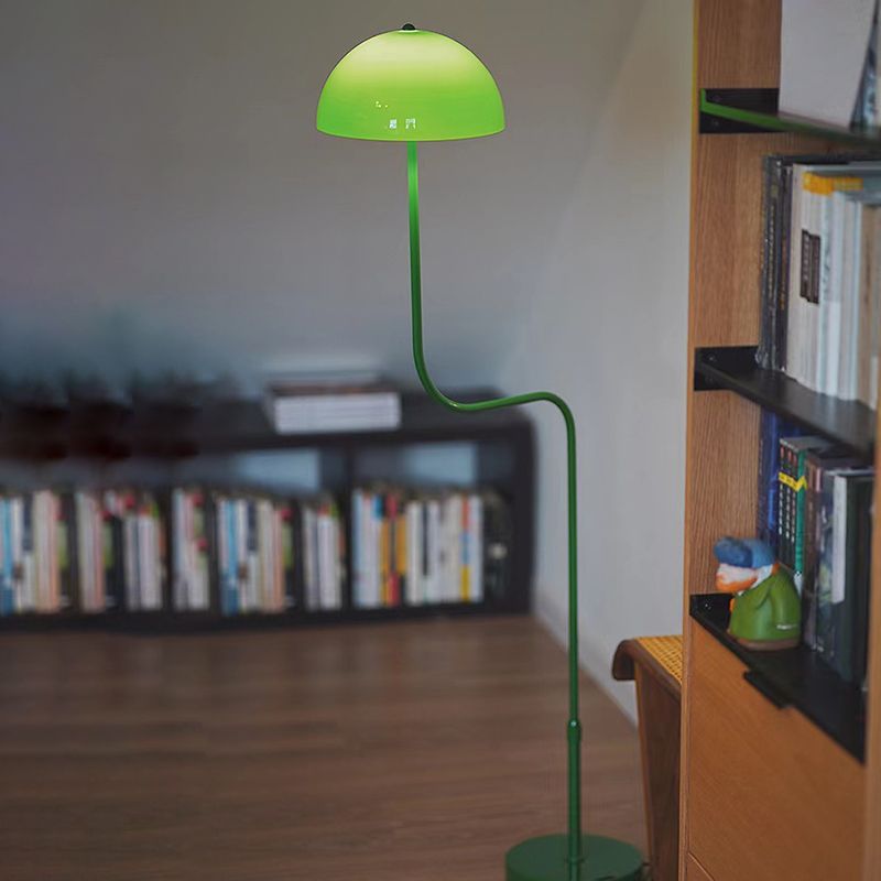 Salgado Floor Lamp Mushroom Middle Ancient, Arc Metal, Green, Dining Room - Neutralighting