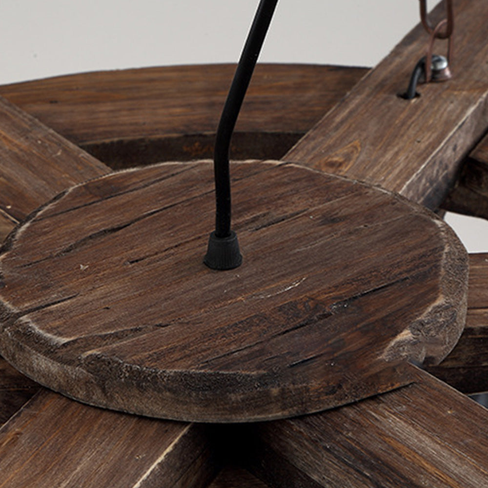 Epoch Retro Rudder Metal & Wood Pendant Light, 6 Heads - Neutralighting