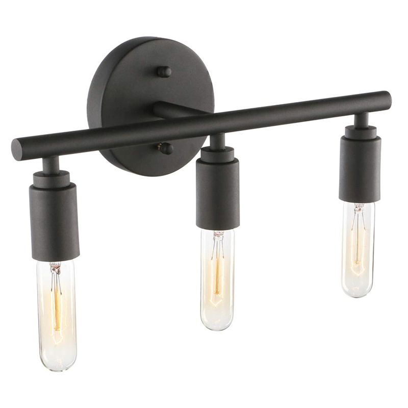 Silva Modern Glass Vanity Wall Lamp, Black, Bathroom, 3/4 Light - Neutralighting
