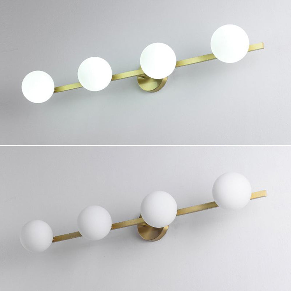 Valentina Retro Globe Linear Metal/Glass Wall Lamp, Gold, Bathroom - Neutralighting