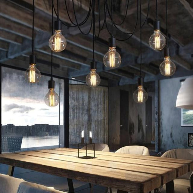 Silva Retro Country LED Spider Chandelier, Black/White - Neutralighting