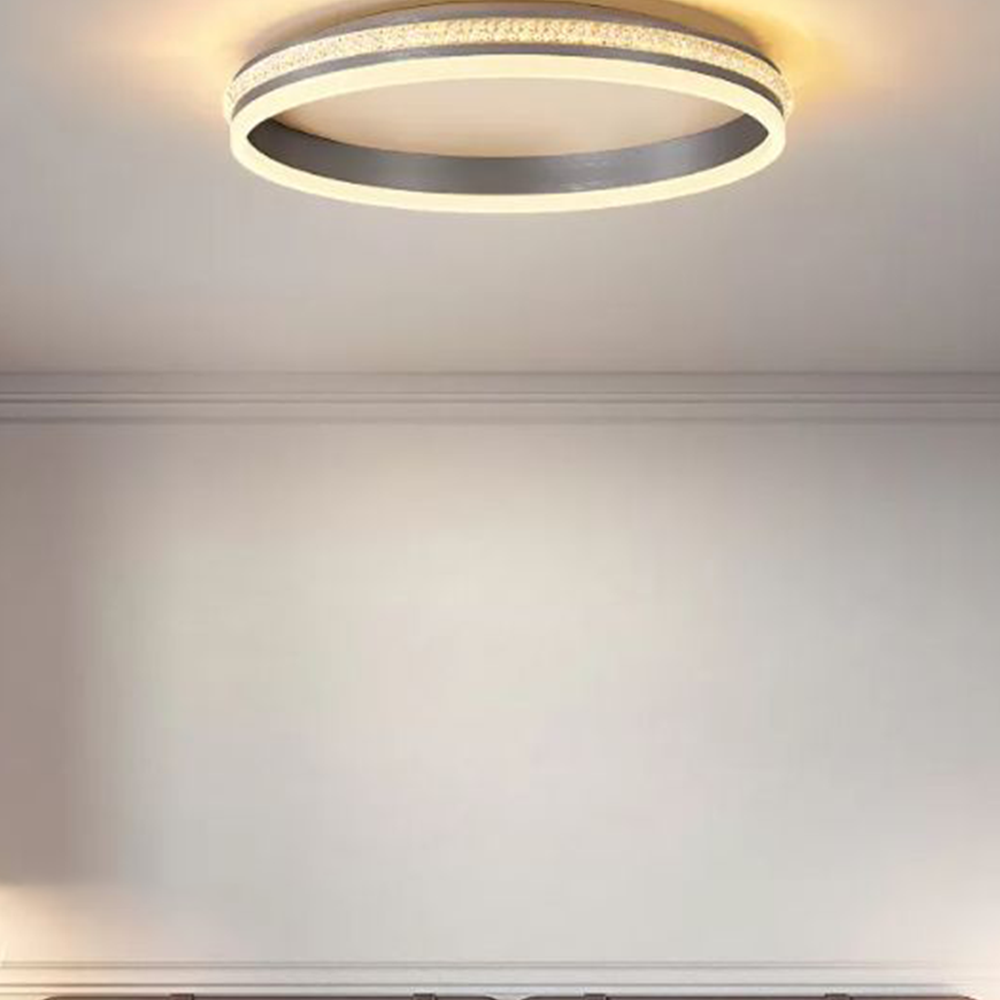 Arisha Modern Ring Metal/Acrylic Flush Mount Ceiling Lights, Silver - Neutralighting