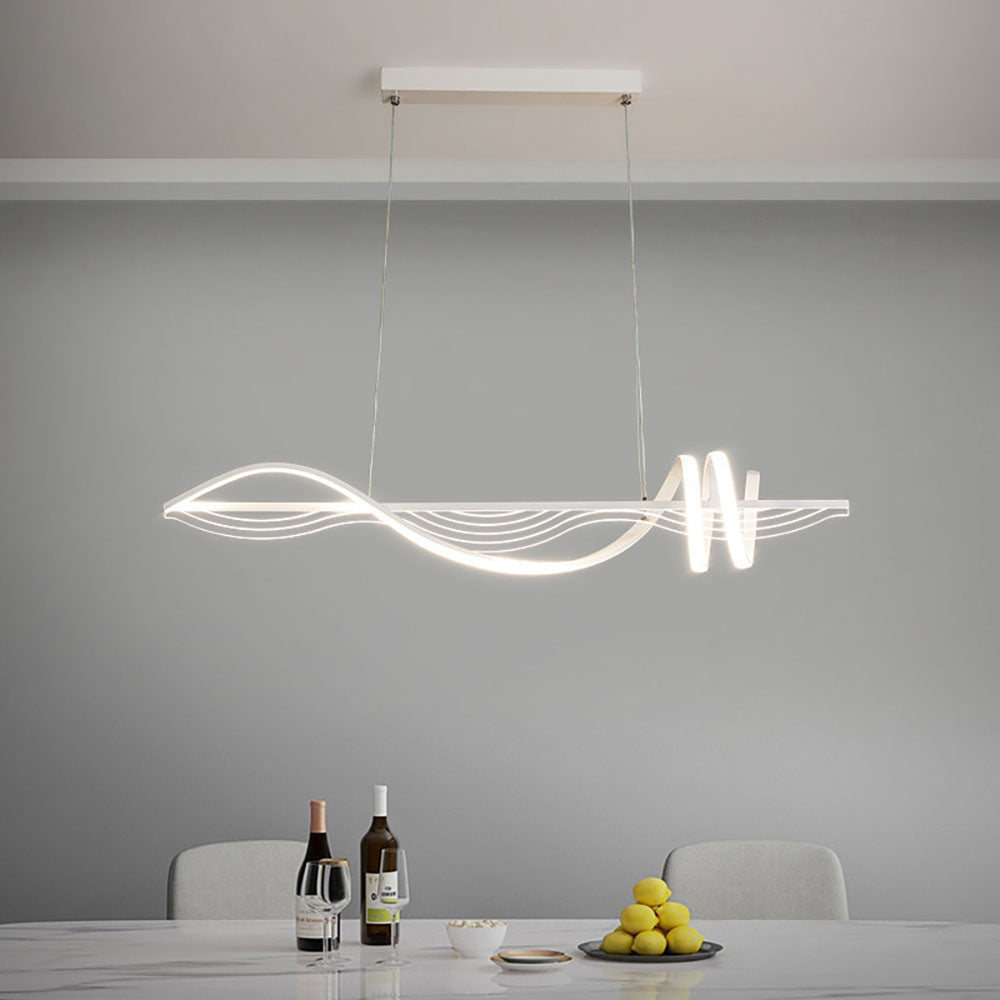 Arisha Contemporary Style Linear Metal Pendant Light White/Black - Neutralighting