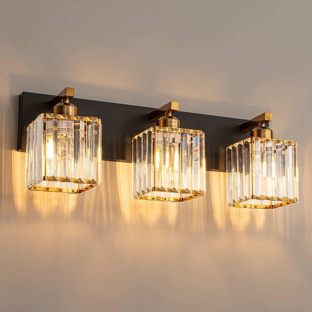 Kristy Vintage LED Metal/Crystal Wall Lamp For Mirror, Gold - Neutralighting