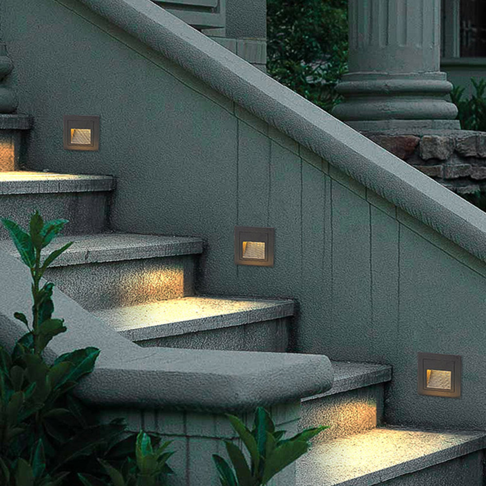 Ray Modern Metal Square Outdoor Deck/Step Light, Black - Neutralighting