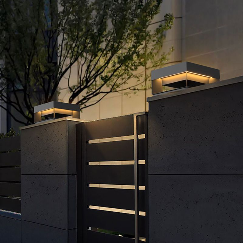Ray Post Modern Solar Square Metal LED Outdoor Light - Neutralighting