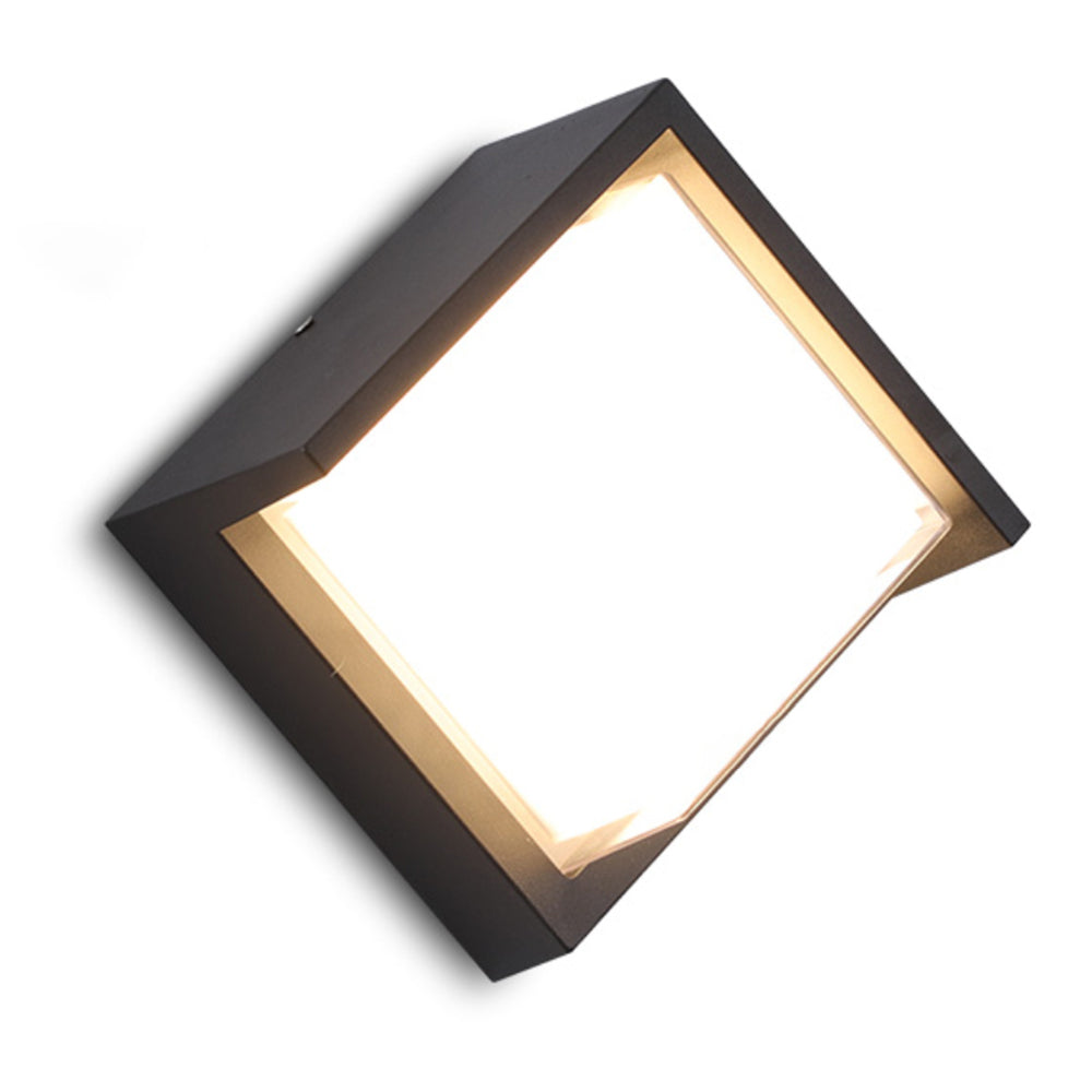 Ray Modern Square Metal Outdoor Wall Lamp Black White - Neutralighting