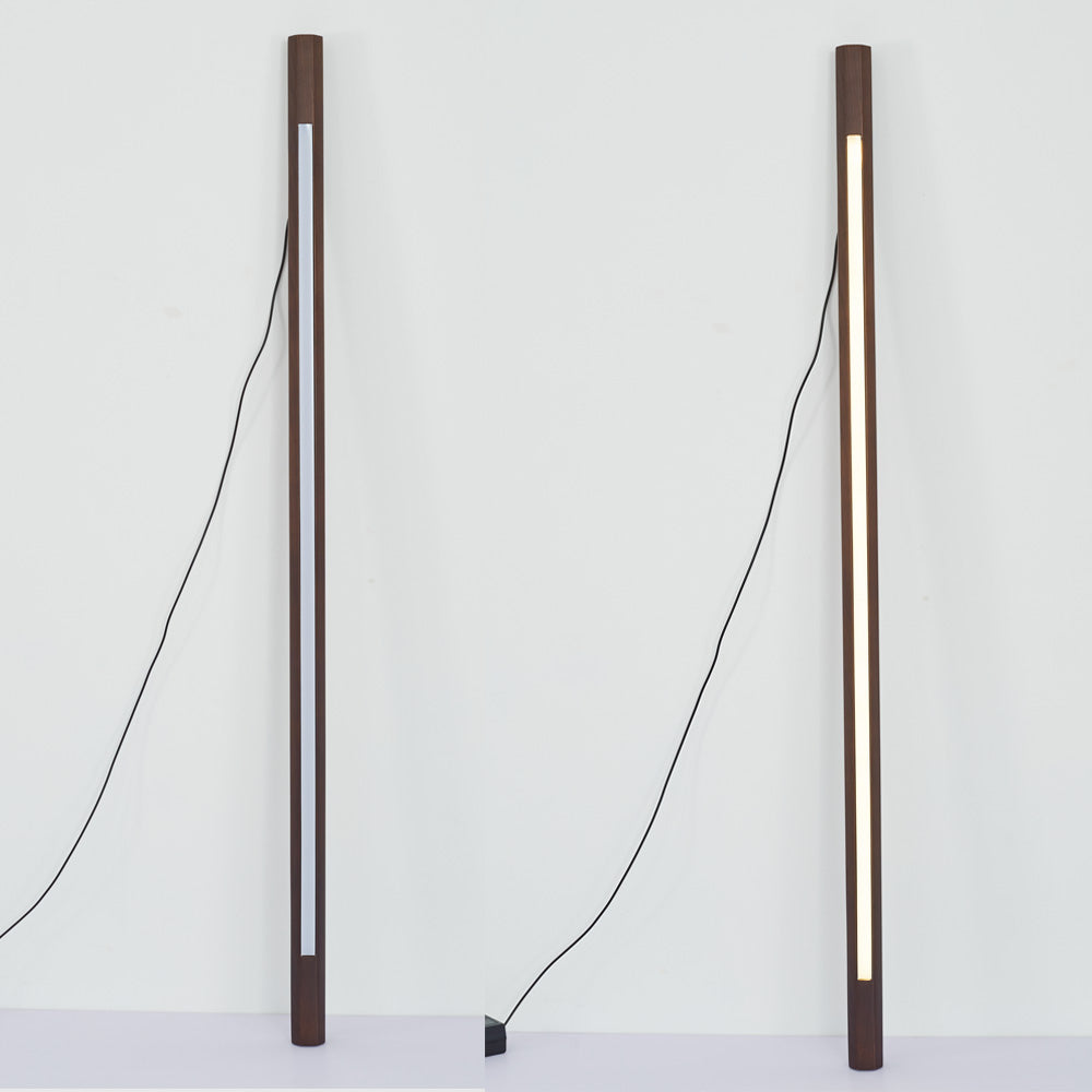 Ozawa Minimalist Linear Floor Lamp, Wood/Acrylic, Living Room - Neutralighting