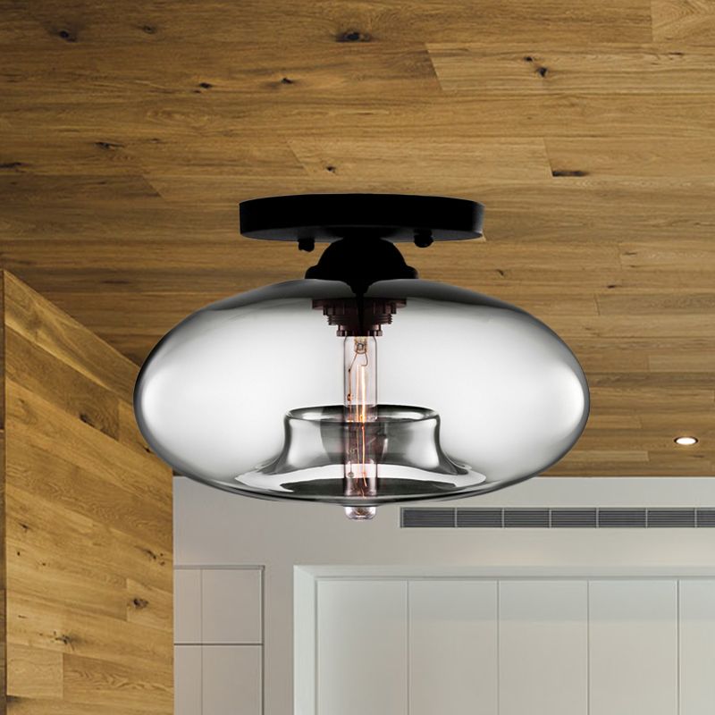 Valentina Industrial Art Deco Globe Flush Mount Ceiling Light Living Room - Neutralighting