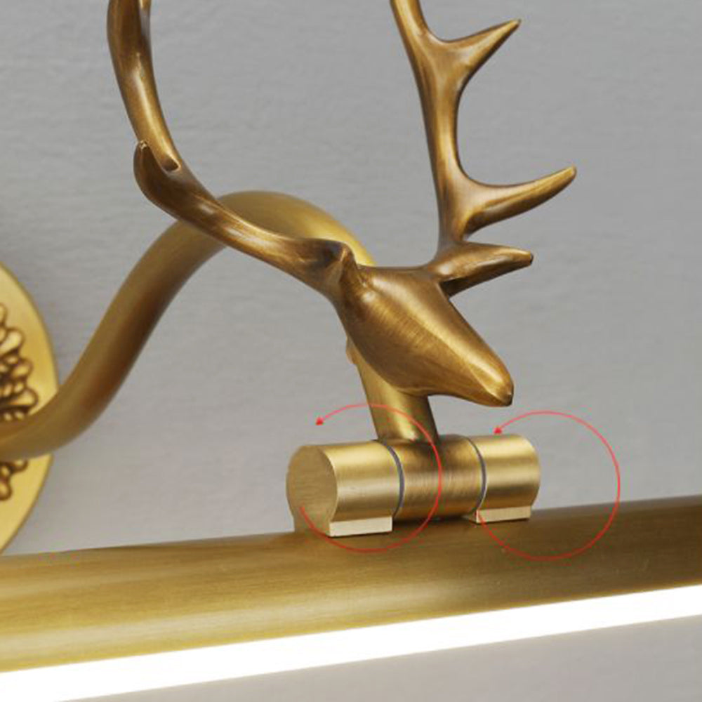 Arisha Modern Staghorn Shaped Vanity Mirror Front Wall Lamp, Black/Brass - Neutralighting