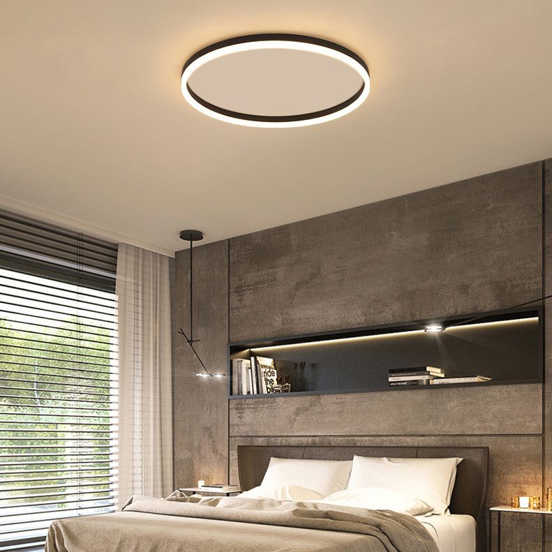 Arisha Minimalist Ring Metal Flush Mount Ceiling Light, Black - Neutralighting