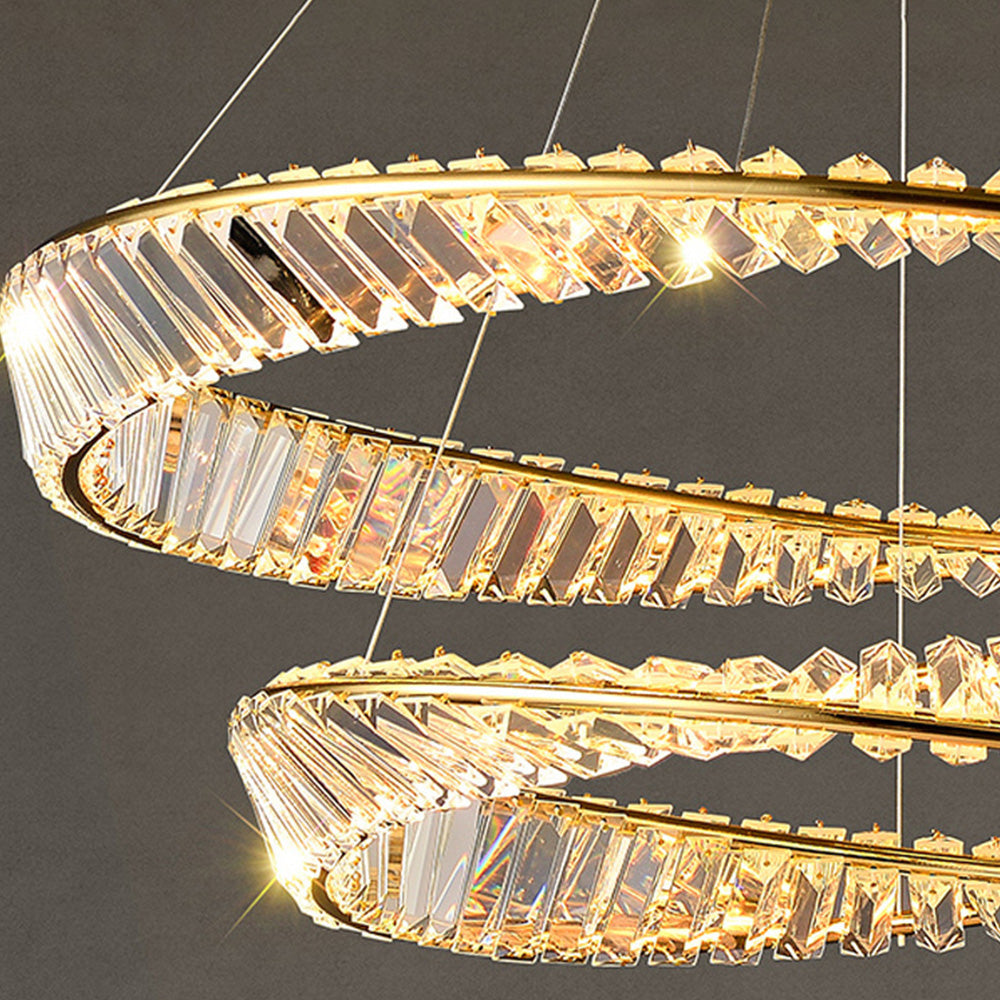 Kristy Modern Luxury Round Glass Chandelier, Gold - Neutralighting