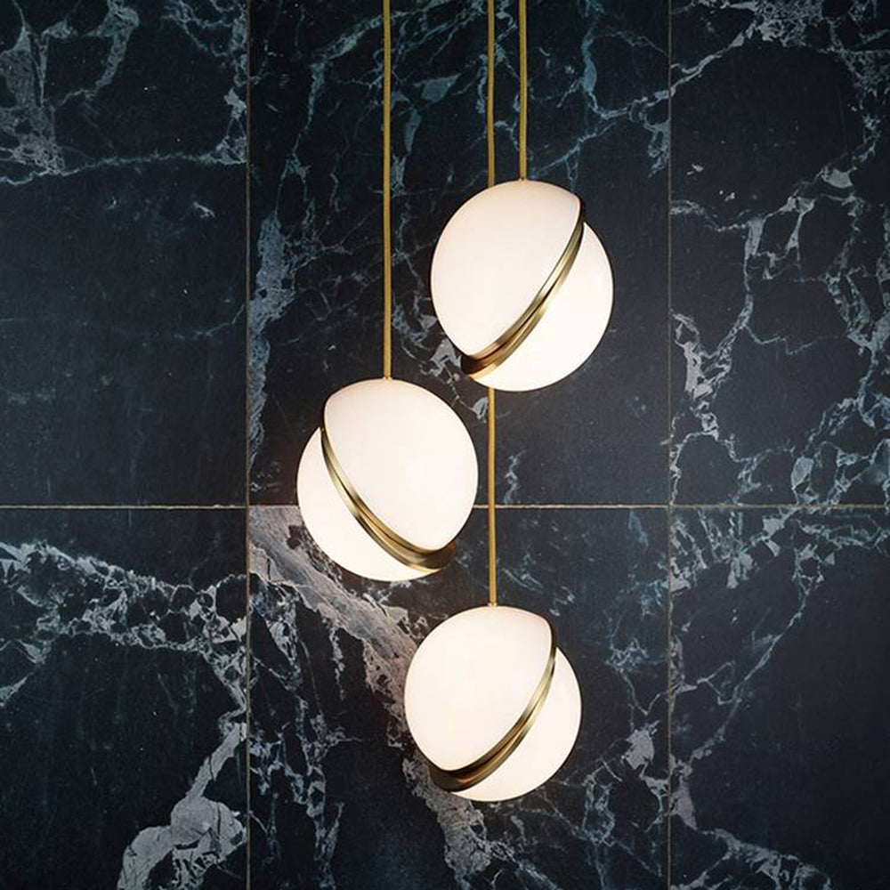 Valentina Simple Pendant Light, Gold & White - Neutralighting