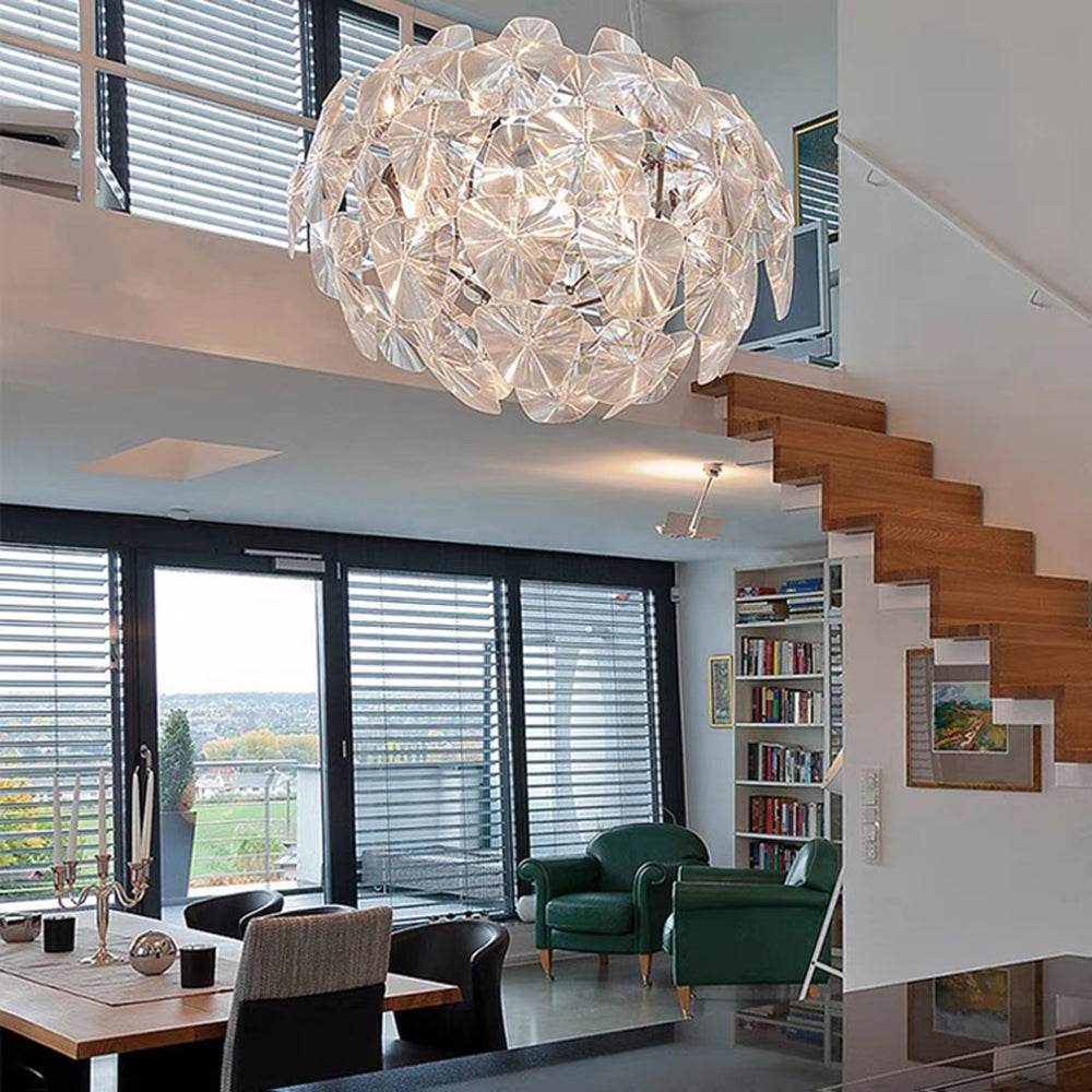 Arisha Unique Diamond Flower Metal Pendant Light, Living Room