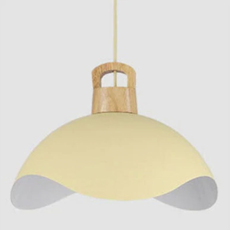 Valentina Colorful Shade Single Pendant Lights, Wood & Metal - Neutralighting