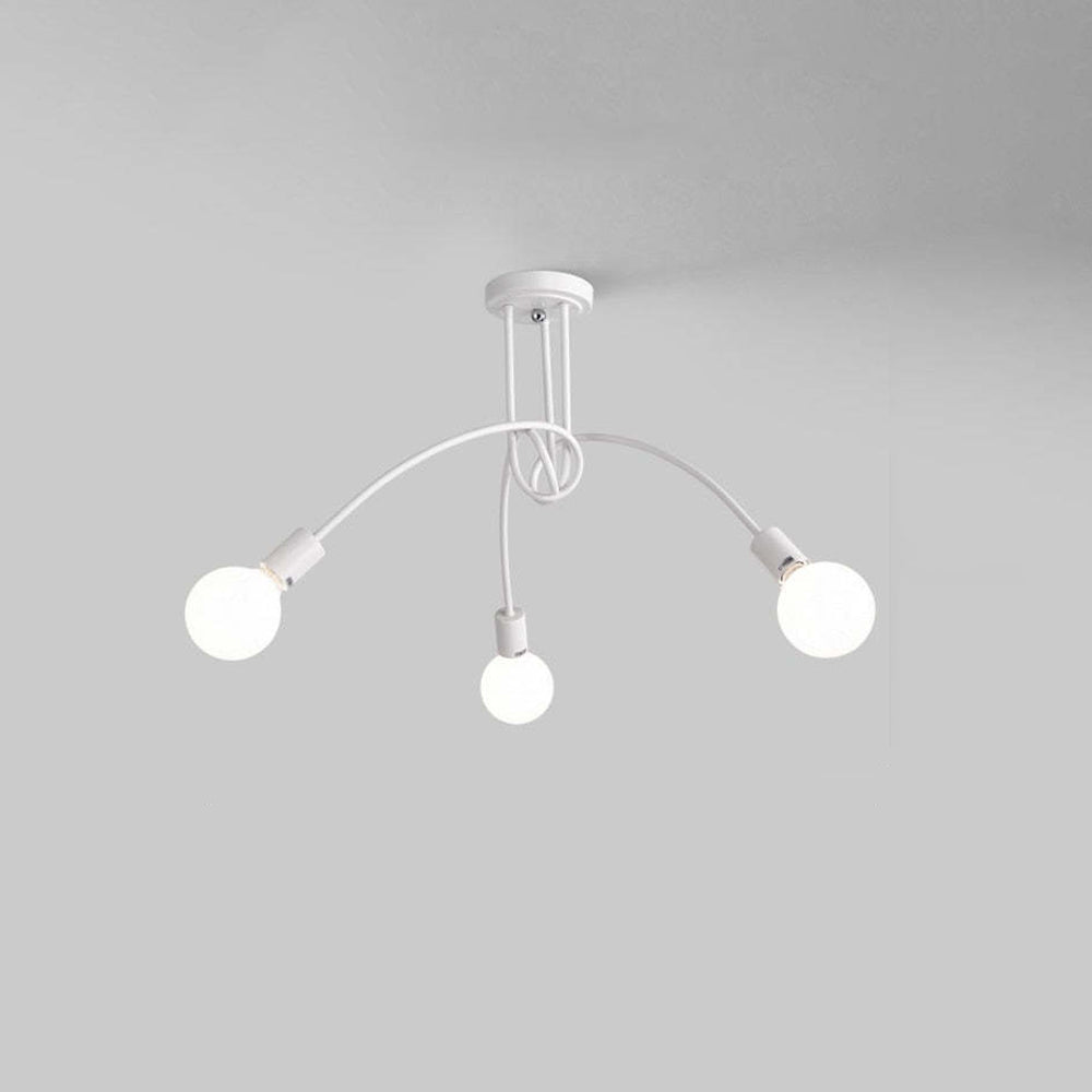 Arisha Modern Linear Curve Metal Ceiling Light, Dining Room/Living Room - Neutralighting