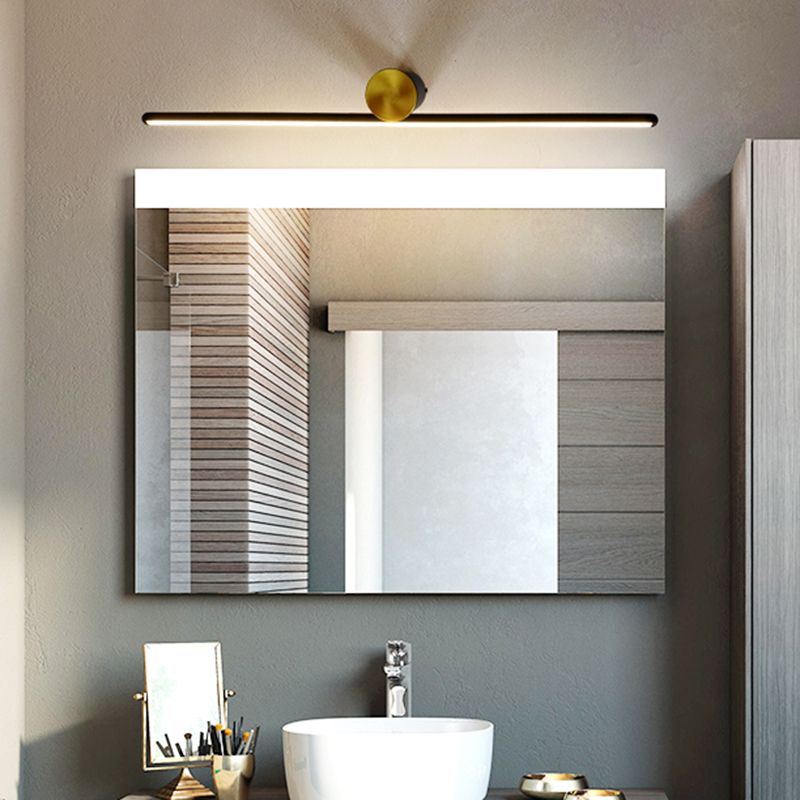 Arisha Modern Metal Linear Mirror Vanity Wall Lamp, Black/White - Neutralighting