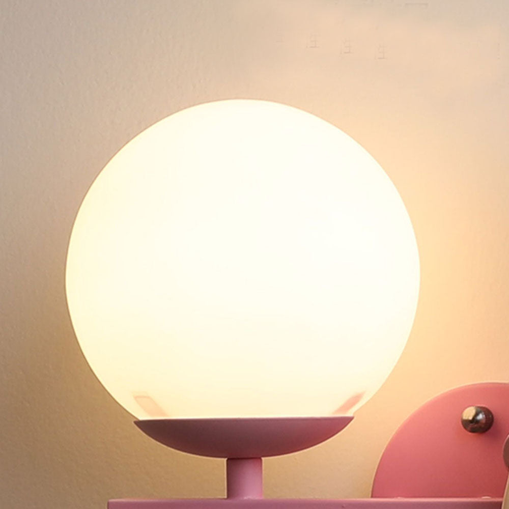Aria Modern Metal/Glass Wall lamp, White & Pink - Neutralighting