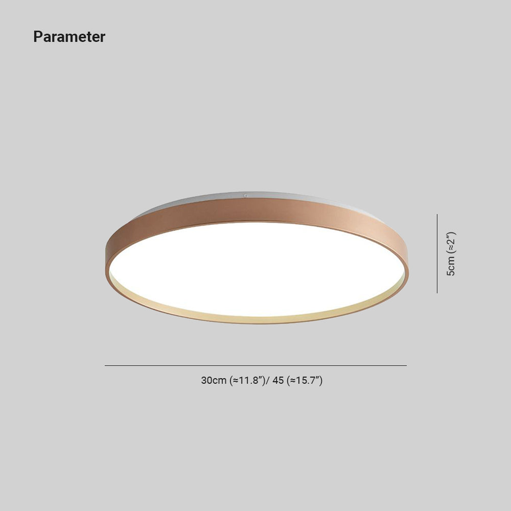 Arisha Minimalist Round Metal/Acrylic Flush Mount Ceiling Light, White/Coffee/Grey/Gold - Neutralighting