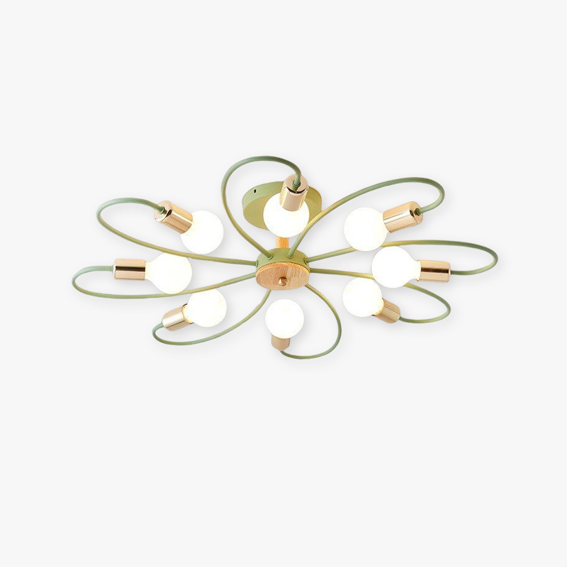Arisha Elegant Metal/Glass Flush Mount Ceiling Light, Grey/Green - Neutralighting