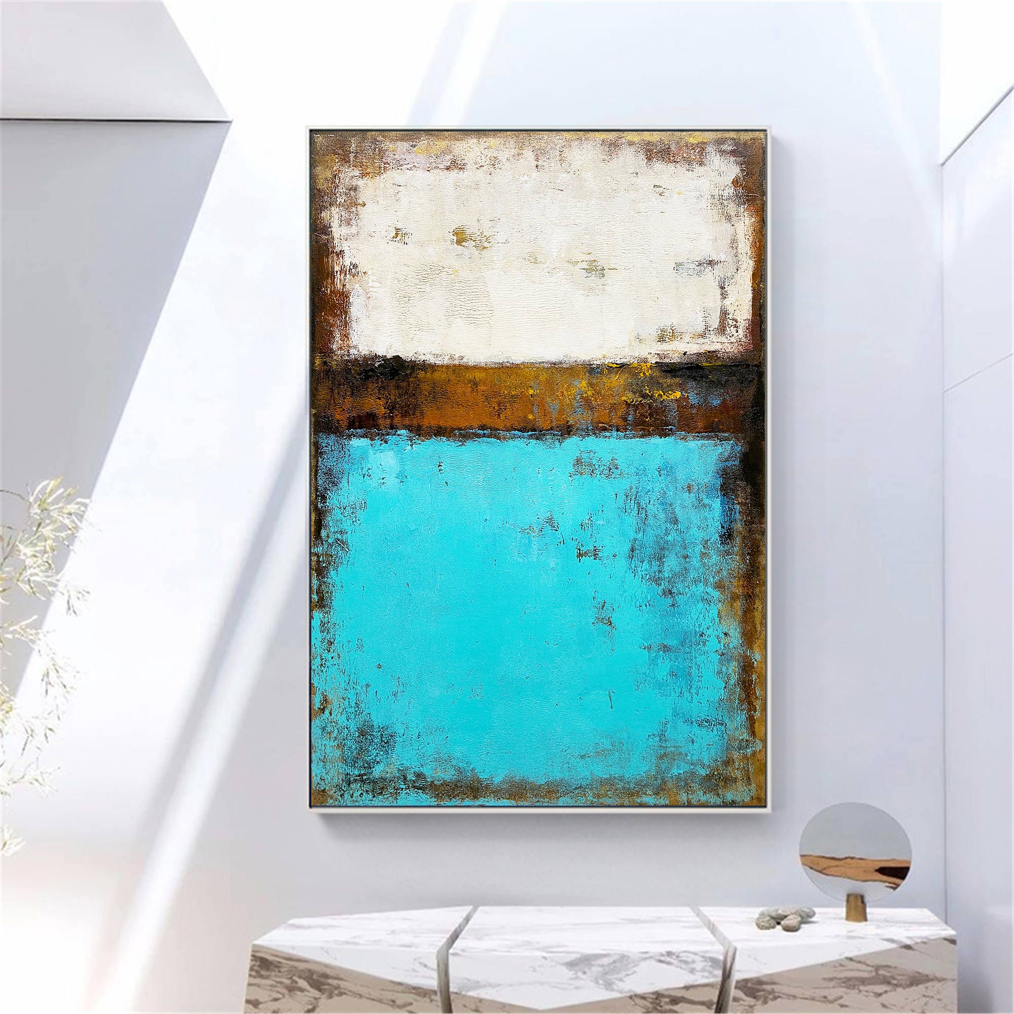 Blaire Turquoise Abstract Canvas Wall Art