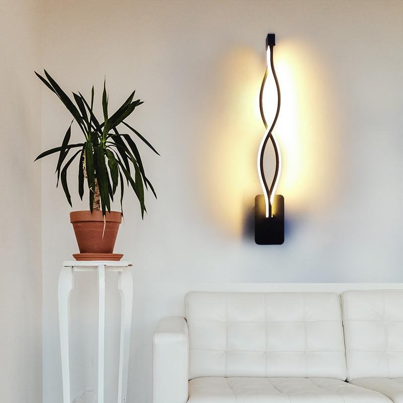 Arisha Wave Modern Simple Wall Lamp, Black & White - Neutralighting