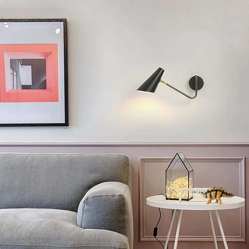 Epoch Rotatable Wall Lamp, Black & White & Gold, Bedroom - Neutralighting