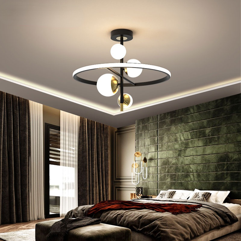 Valentina Semi-Flush Mount Ceiling Light, Gold & Black, 2 Style - Neutralighting