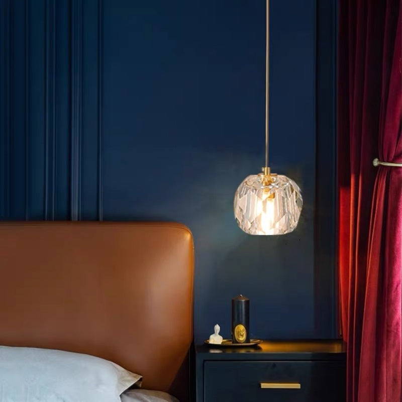 Kristy Diamond Facet Golden Pendant Light, Metal/Acrylic - Neutralighting