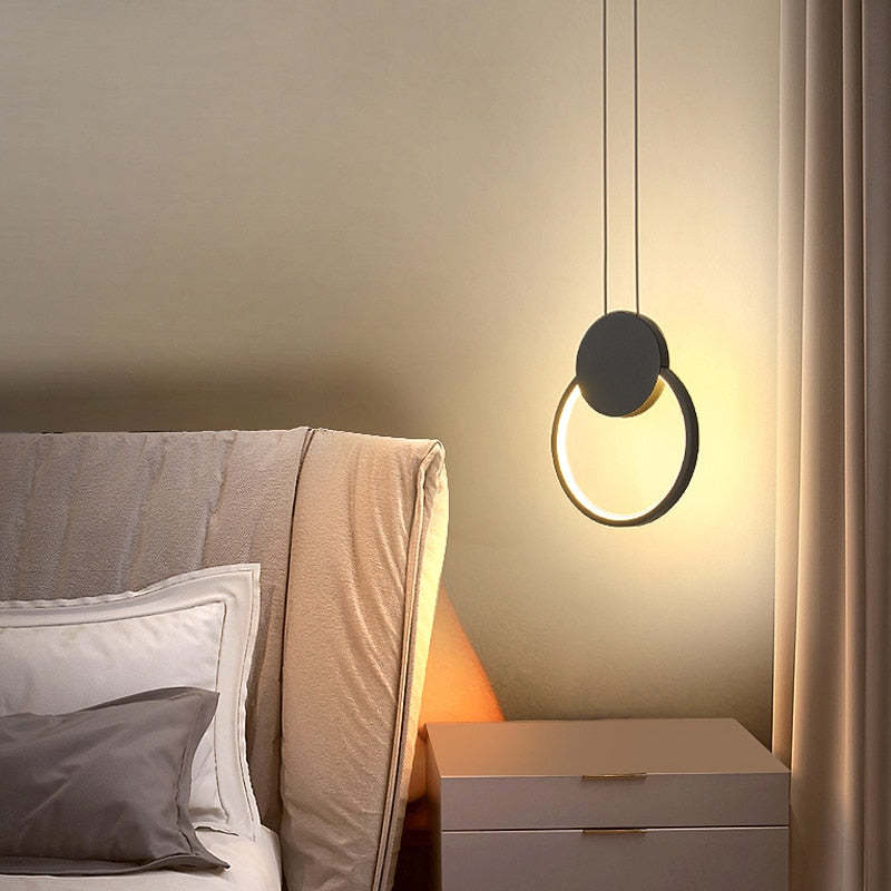 Doria Modern LED Pendant Light Black/White Metal Living Room - Neutralighting
