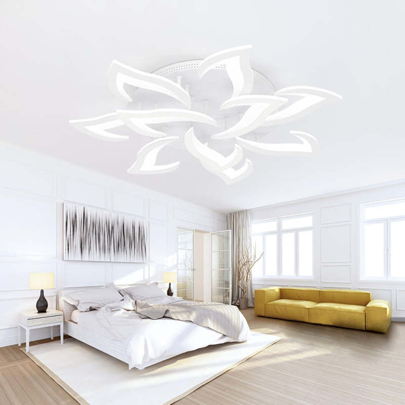 Arisha Elegant Flower Flush Mount Ceiling Light, White/Black - Neutralighting