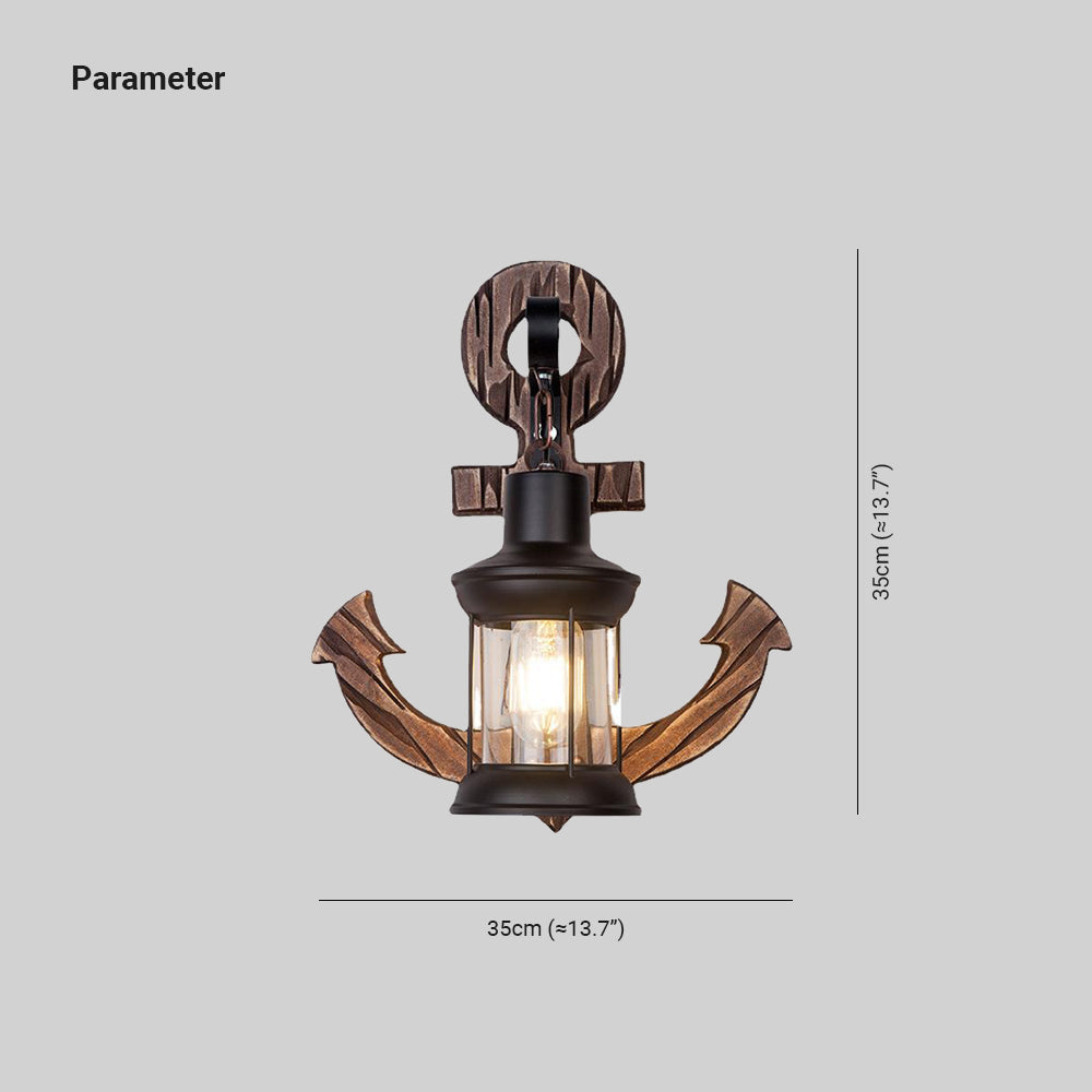 Epoch Anchor Lantern Wall Lamp, Vintage/Antique, Wood, Bedroom - Neutralighting