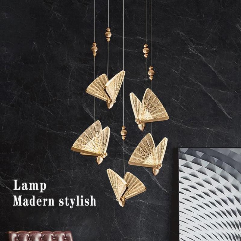 Arisha Art Deco Butterfly Pendant Light, 2 Color - Neutralighting