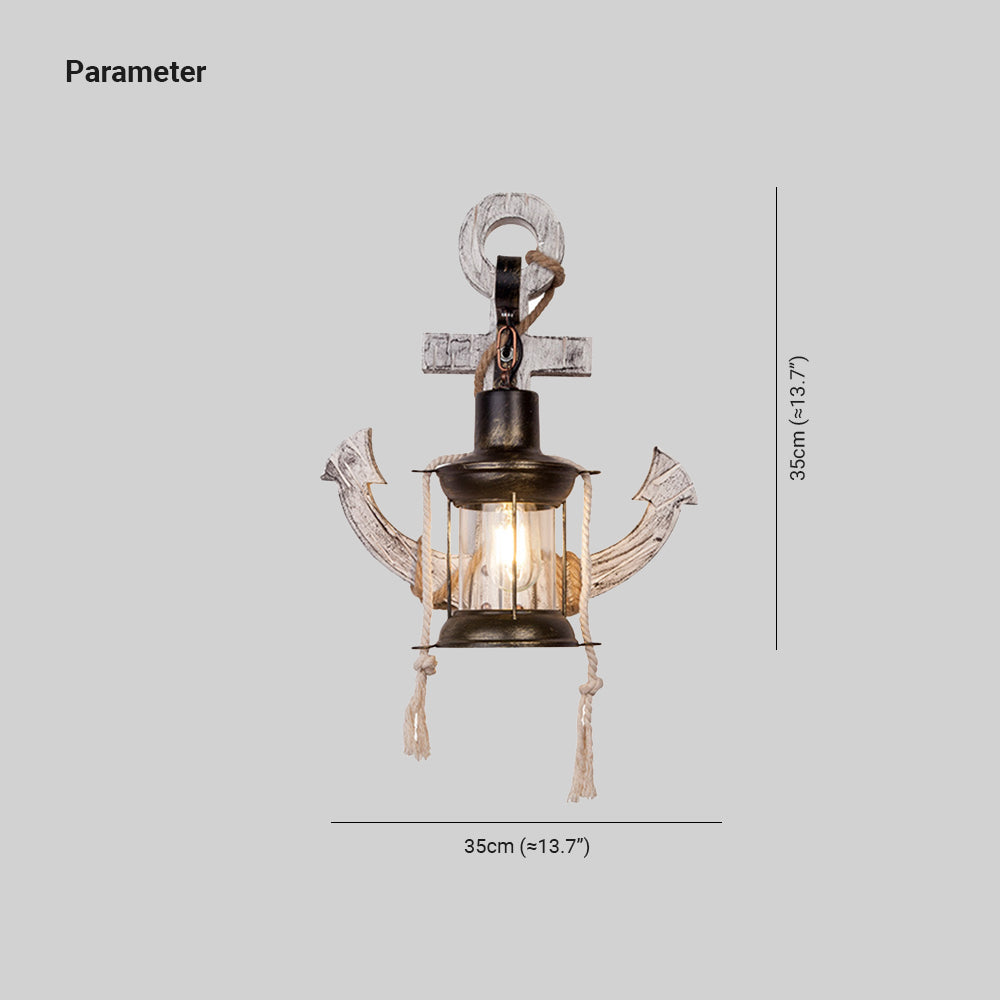 Epoch Anchor Lantern Wall Lamp, Vintage/Antique, Wood, Bedroom - Neutralighting
