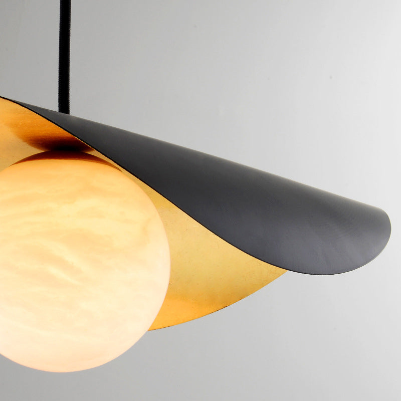 Arisha Modern Nordic Minimalist Metal/Marble Pendant Light, Black - Neutralighting