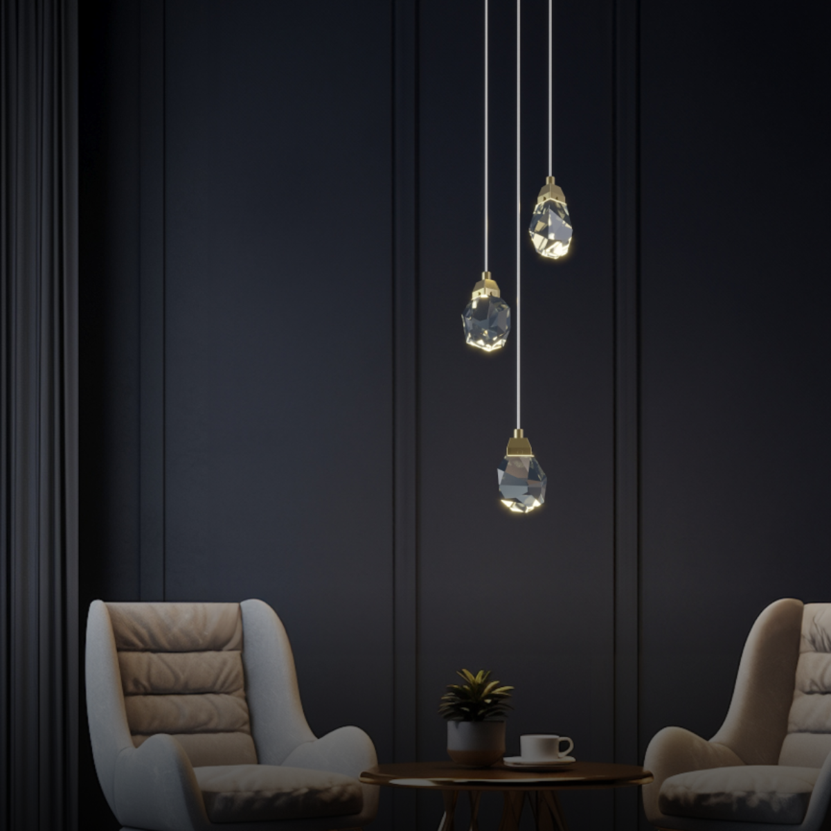 Kristy Design Ball Glass/Metal Pendant Light Gold - Neutralighting