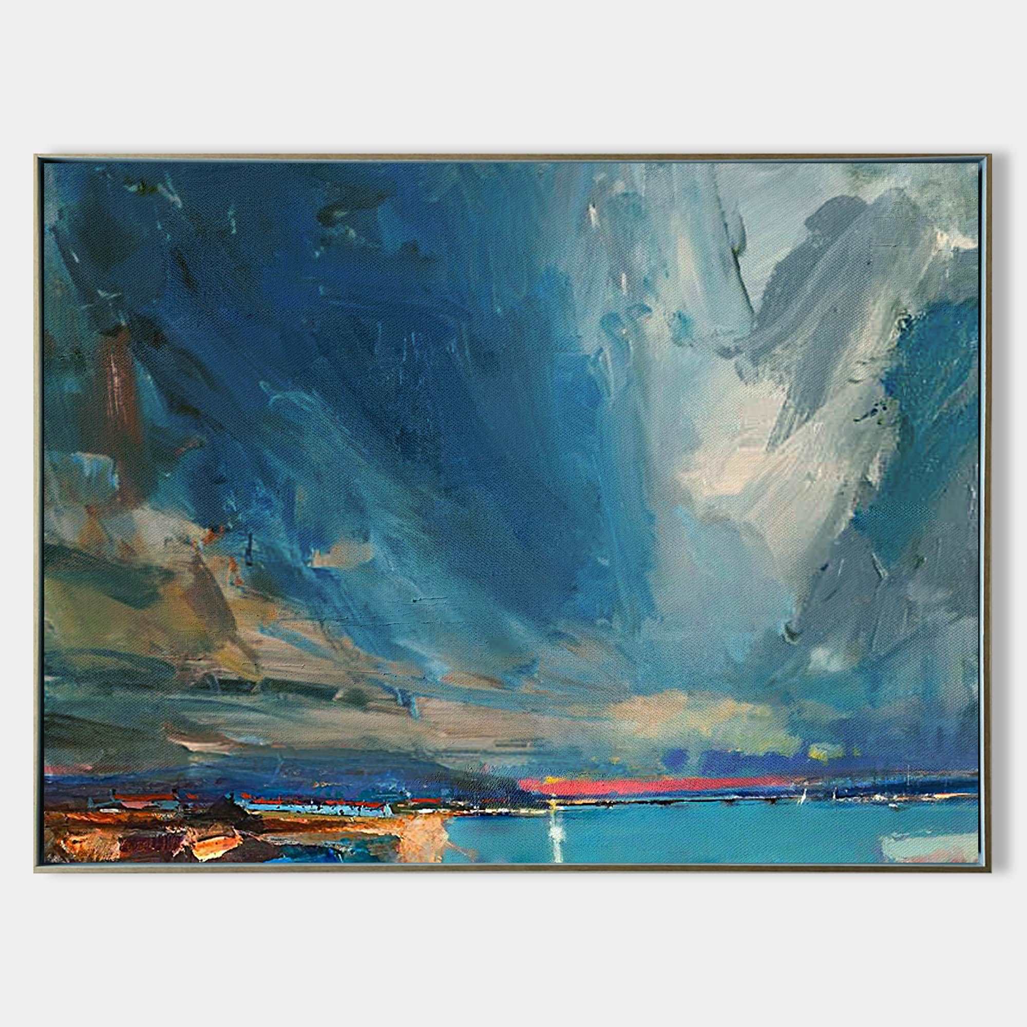 Abstract Coastal Painting ABSH48 - Neutralighting