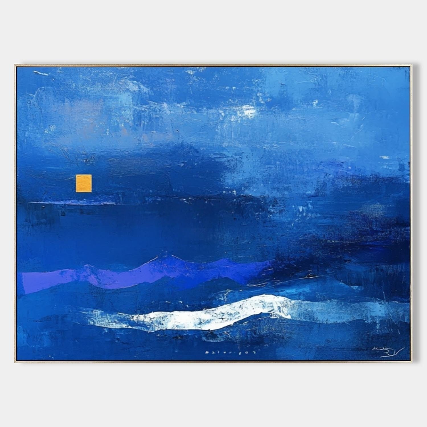 Wall Art Tranquil Textured Blue Mountain