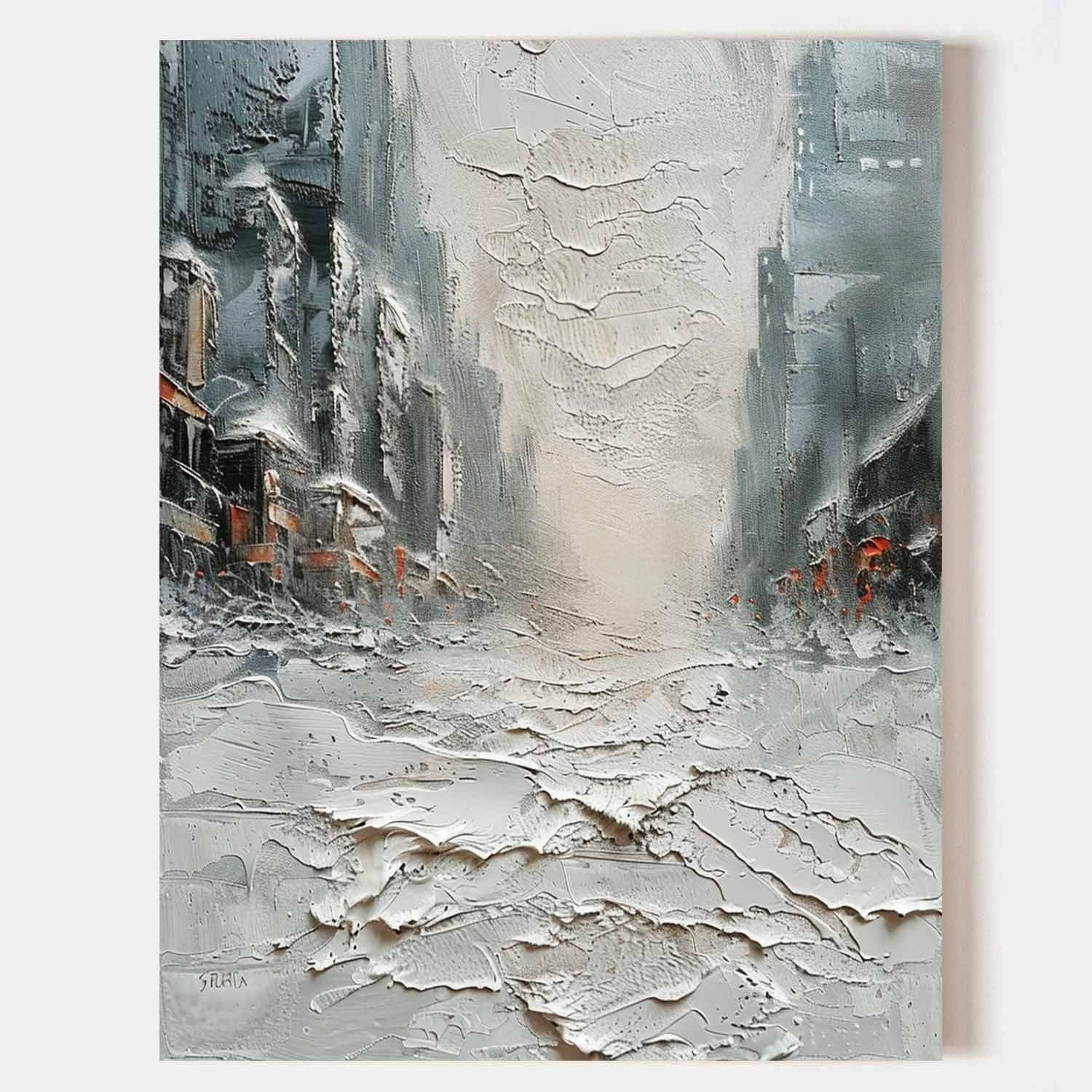Wall Art Impasto Urban Street Painting