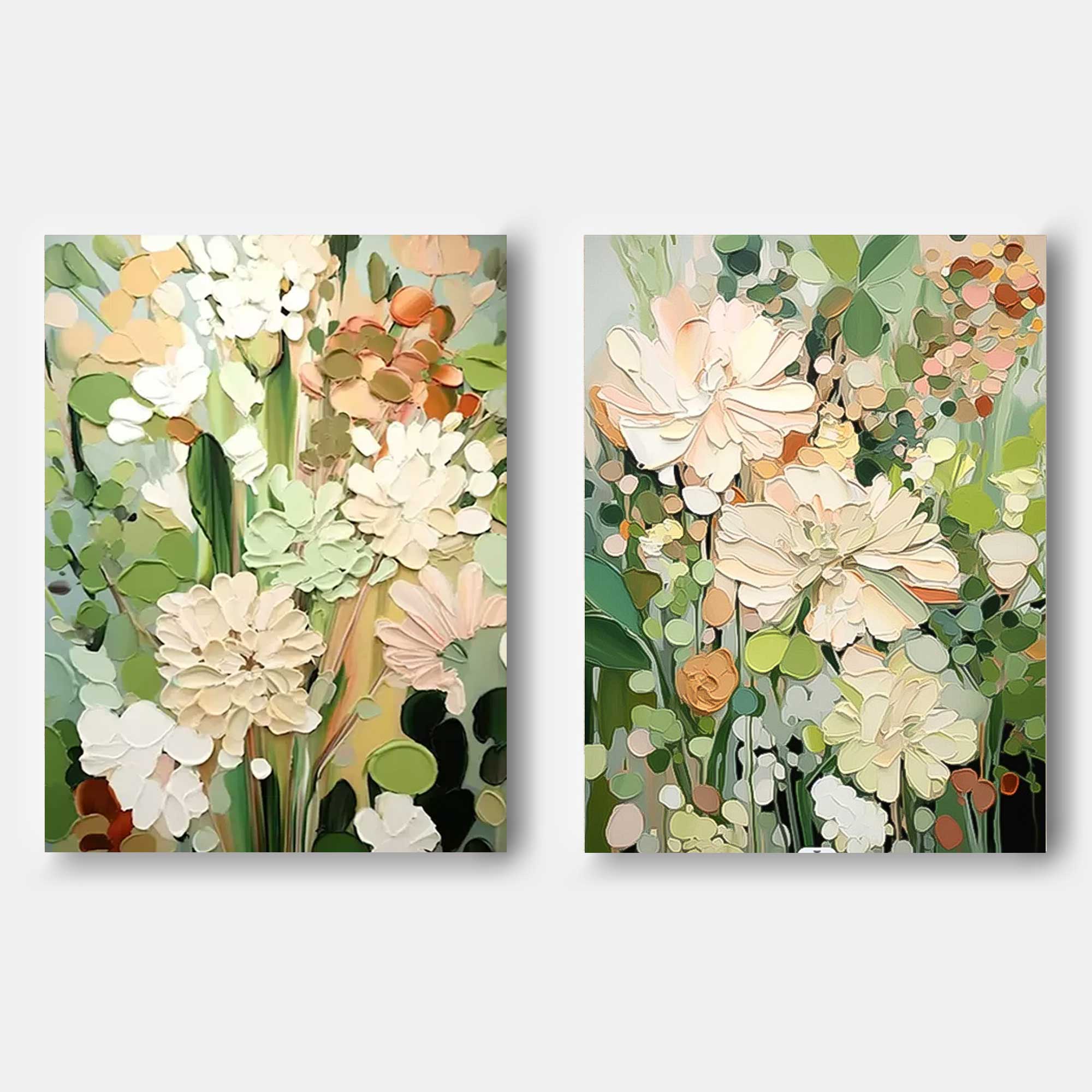 Wall Art Two Piece Pastel Wild Botanical Floral